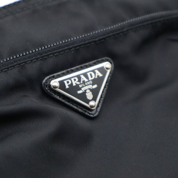 Prada Plate Vera Bag Black Logo Tessuto Triangle Nylon Shoulder - Picture 5 of 6